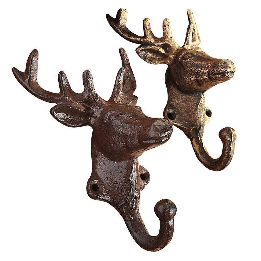 Retro Deer Hook Iron Art Wall Hooks for Hanging 4Pcs Assorted Color