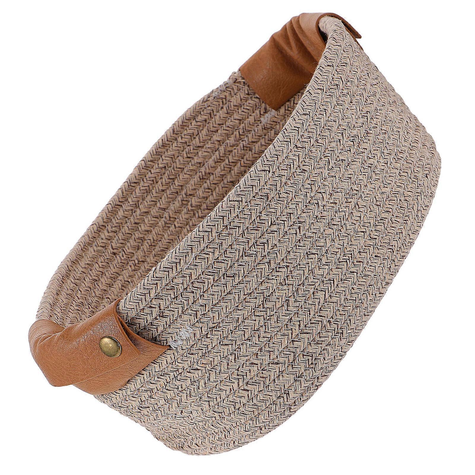 Woven Basket For Organizing Bathroom Items 28X22CM Coffee Color Storage Solution 3Pcs Set