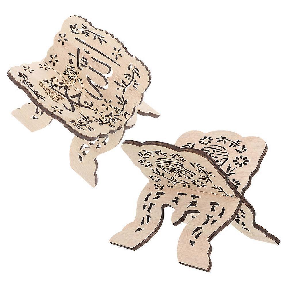 Decorative Wood Book Stand for Reading with 6Pcs Multi-Functional Holder