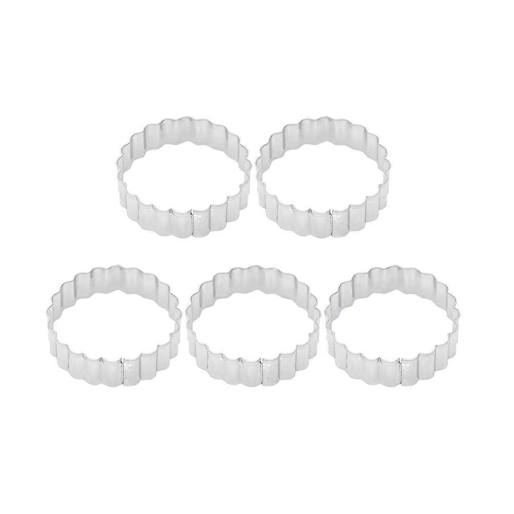 Biscuit Mould Stainless Steel Round Shape for Cookie Making 10Pcs