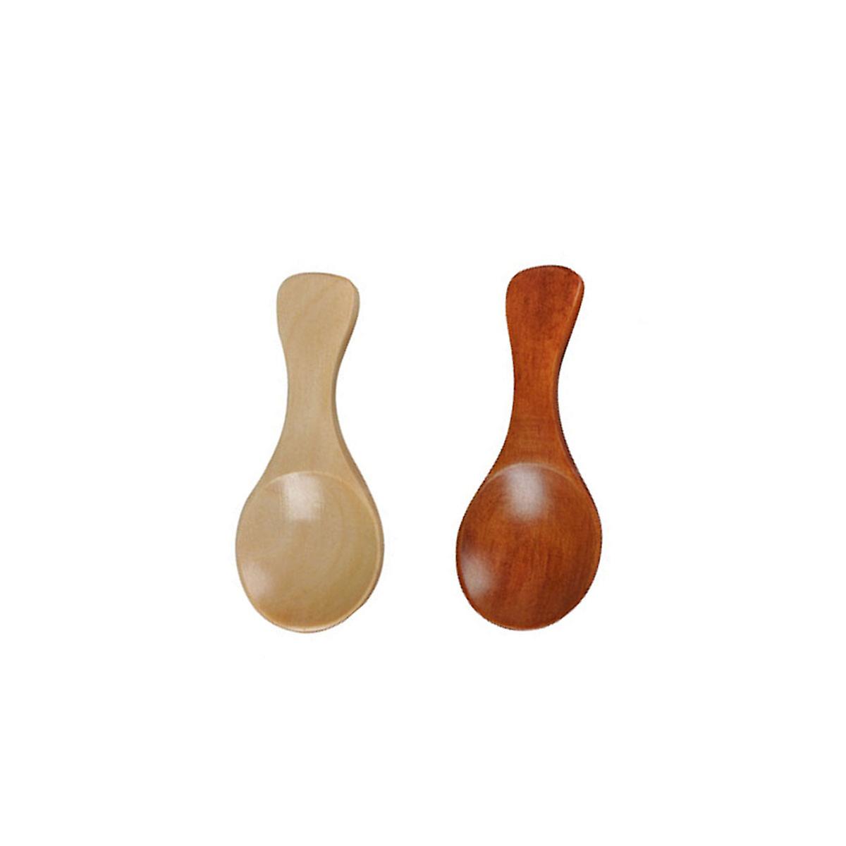 Handmade Wooden Spoon Short Handle Sugar Spoon for Storage Condiments 8Pcs