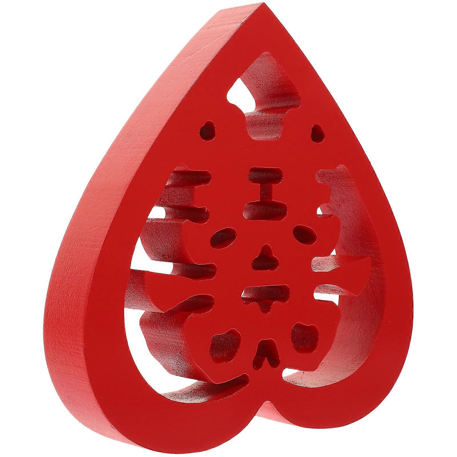 4Pcs Red XI Character Wooden Ornament For Home Decoration And Wedding Design Crafted In Chinese Style Creating Festive Atmosphere