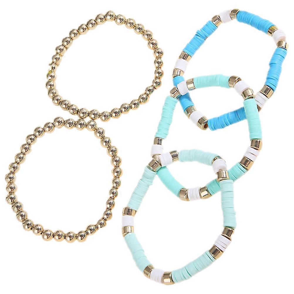 25Pcs Bohemian Bracelets Assorted Color Ideal For Women Party Daily Use Wearing Round Beads