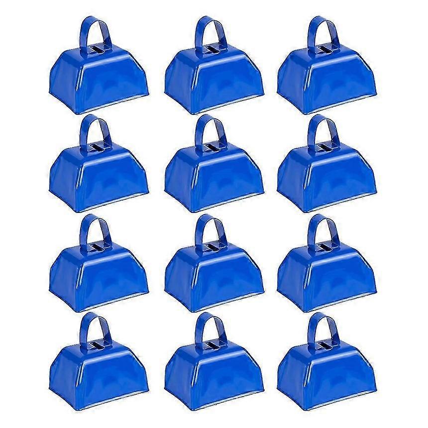Metal Cowbells with Handle 12 Pcs for Sporting Events Small