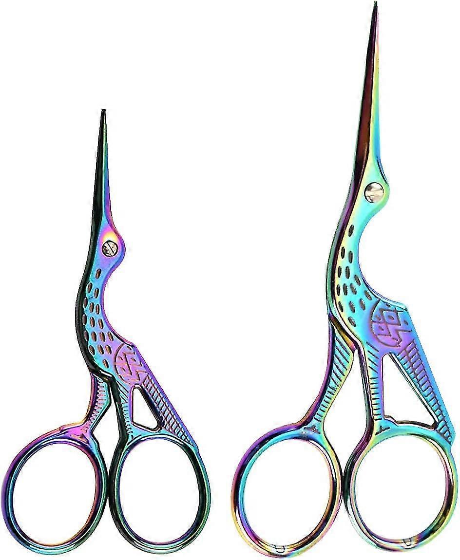 2 قطعة خمر اللقلق شكل مقص الخياطة الفولاذ المقاوم للصدأ خياط مقص الخياطة الحادة