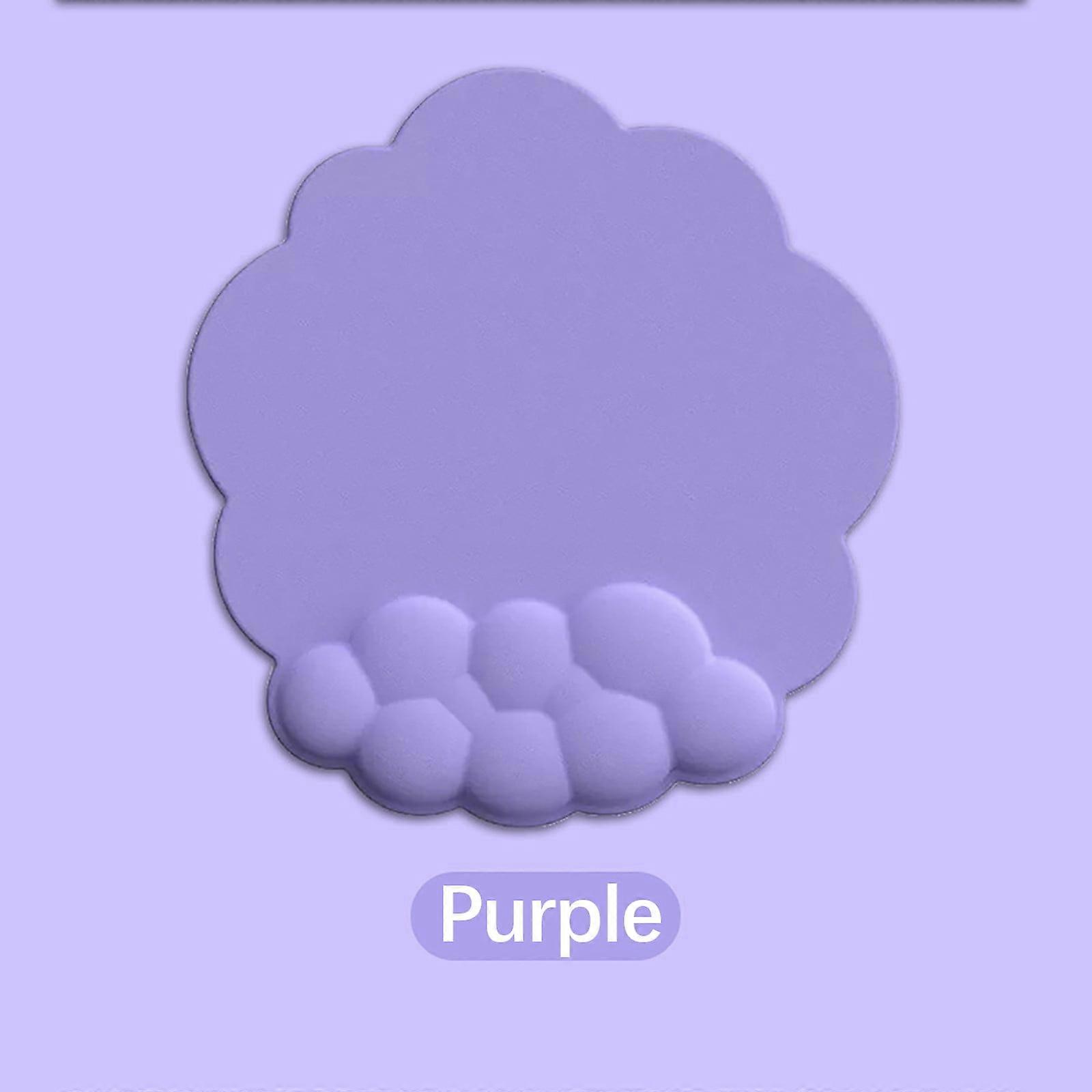 Wanfds Ergonomic Mouse Pad with Wrist Rest, Cloud Shape Smooth Surface & Non-Slip PU Base for Pain Relief - Purple