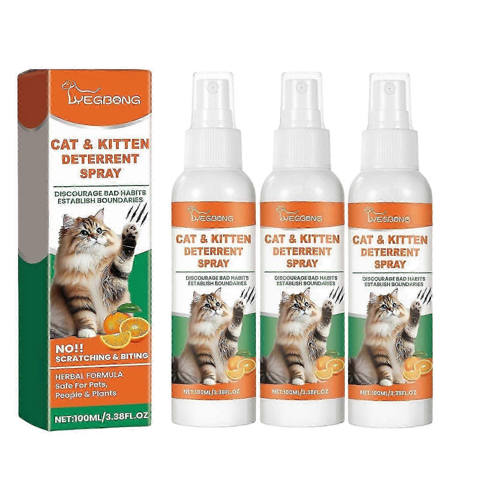 1-3X Kedi Kovucu Sprey Doğal Kedi Tırmalama Spreyi, Uyarıcı Olmayan Portakal Kokulu, Kanepe Mobilya Koruyucuları