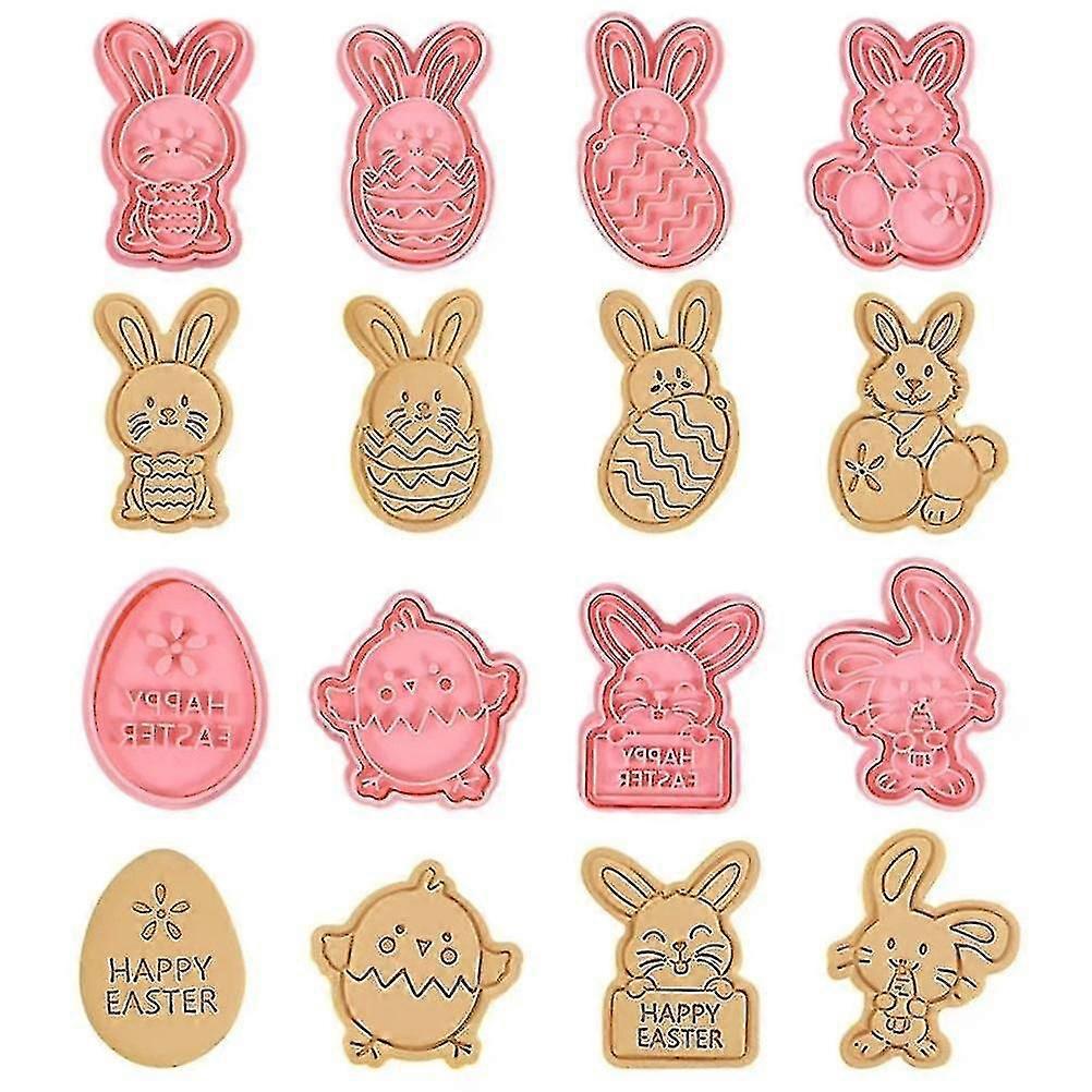 3D Easter Cookie Cutters Set for Bunny Shape Biscuit Moulds and Baking Decoration Tools