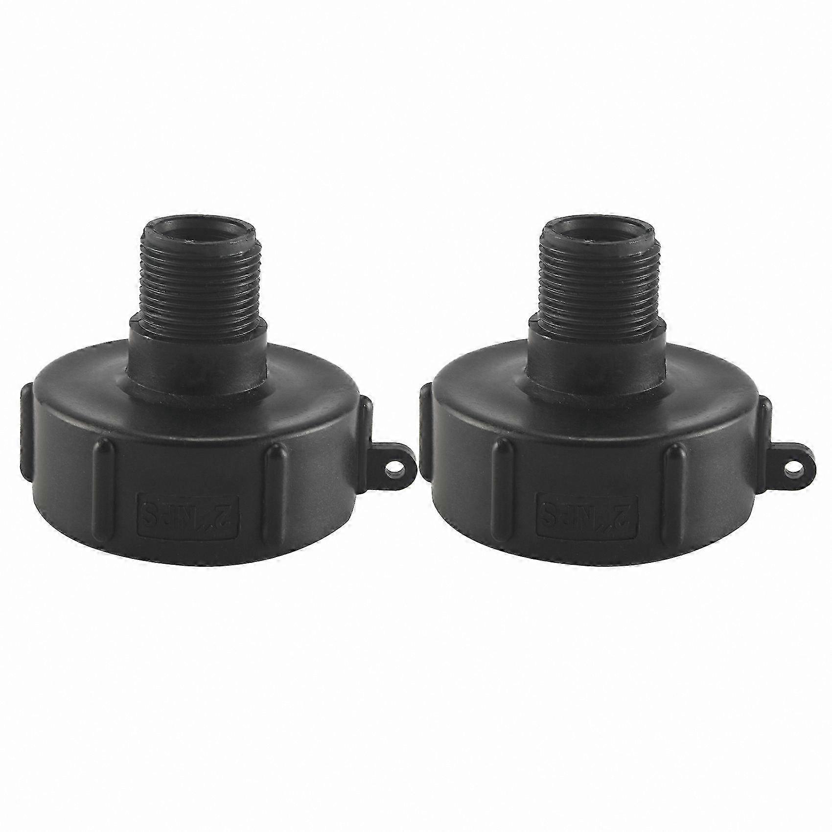 2-Pack IBC Tote Adapter, 2" NPS Fine Thread, Water Tank Garden Hose Adapter Connector for 275-330 Gallon Containers