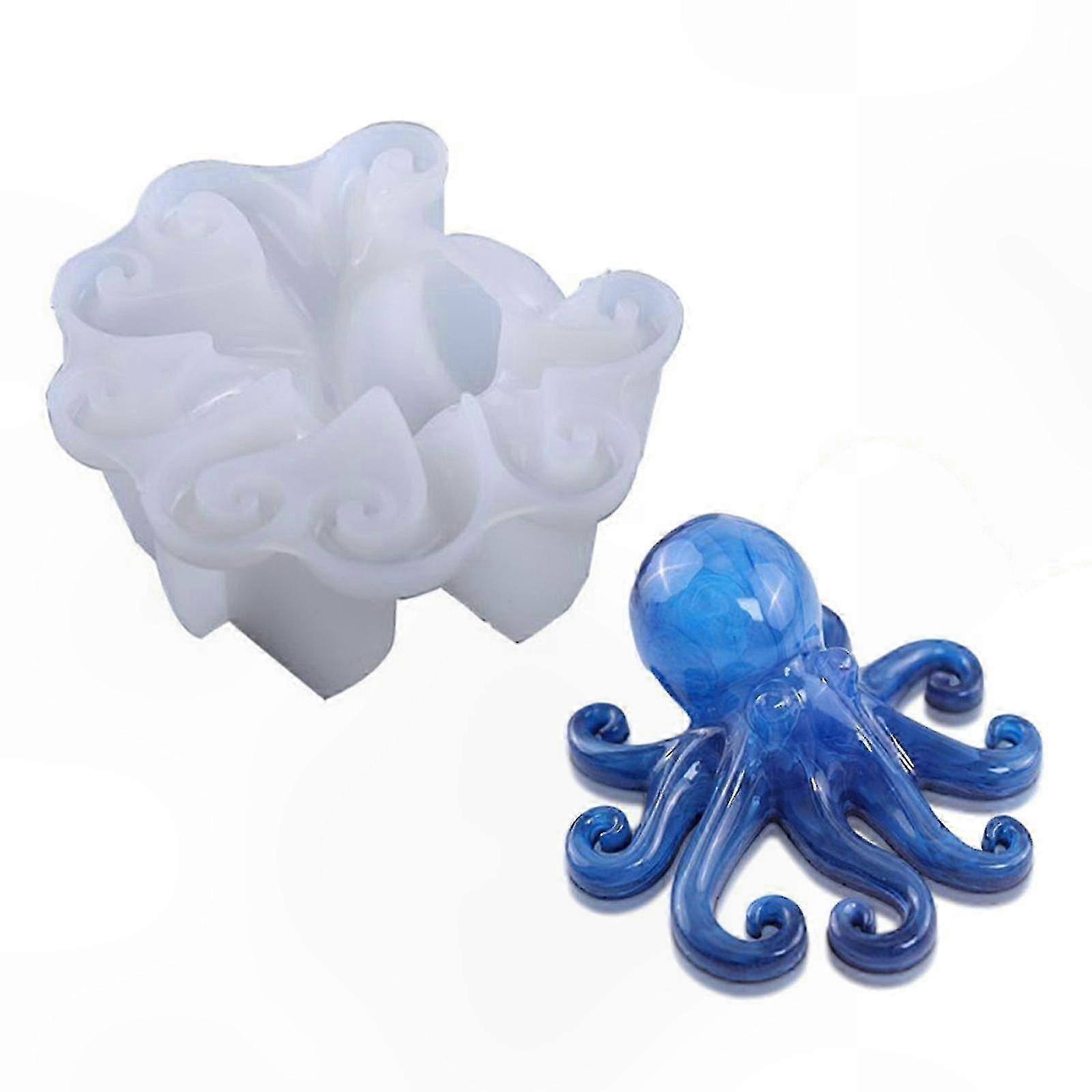 Silicone Octopus Mold for Resin Casting Animal DIY Craft Projects Mirror Design Epoxy Embedding Tool