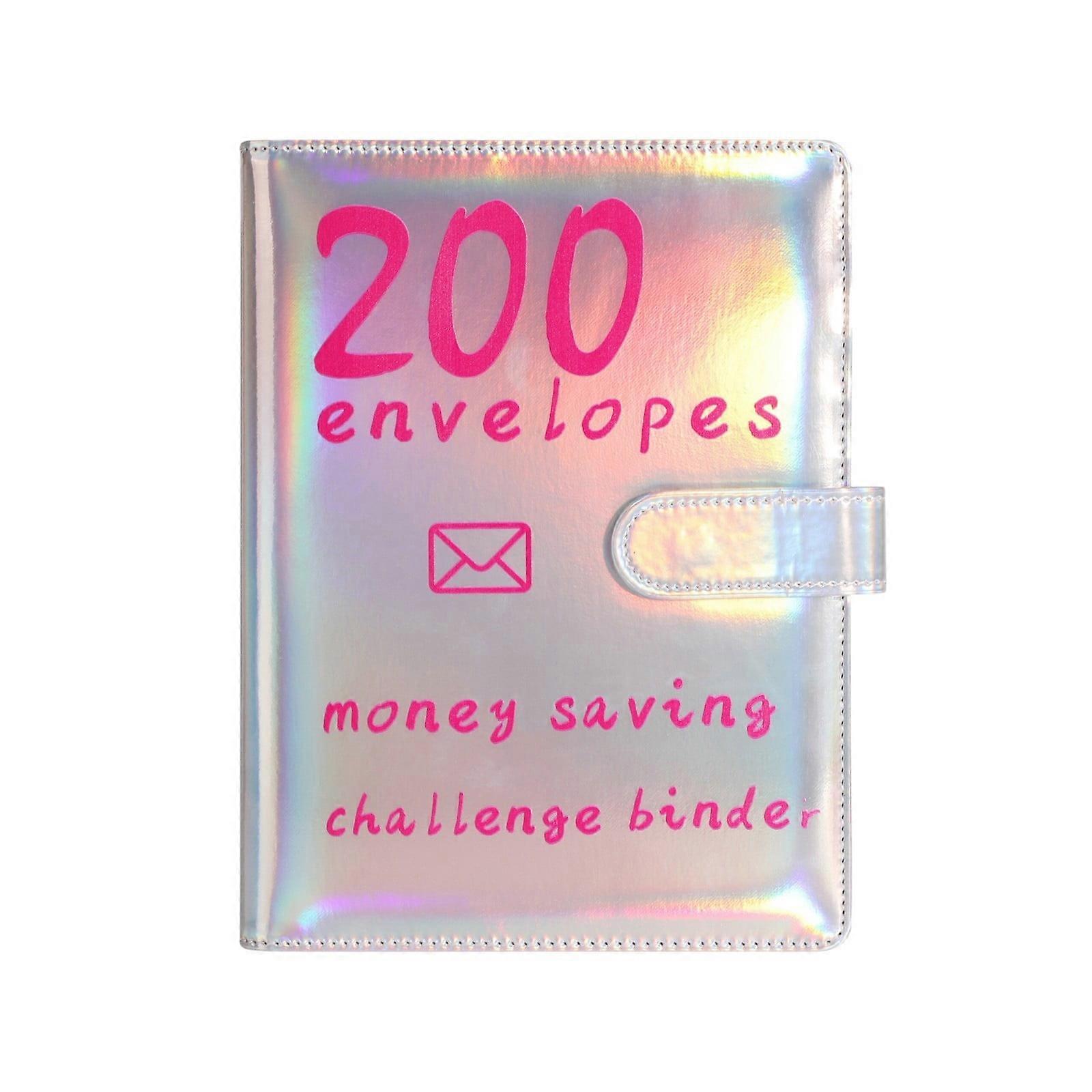 SUSHANG 100 Envelope Money Saving Challenge Binder Loose Leaf Savings Book Challenge Envelope Savings Book for Office, Home, School