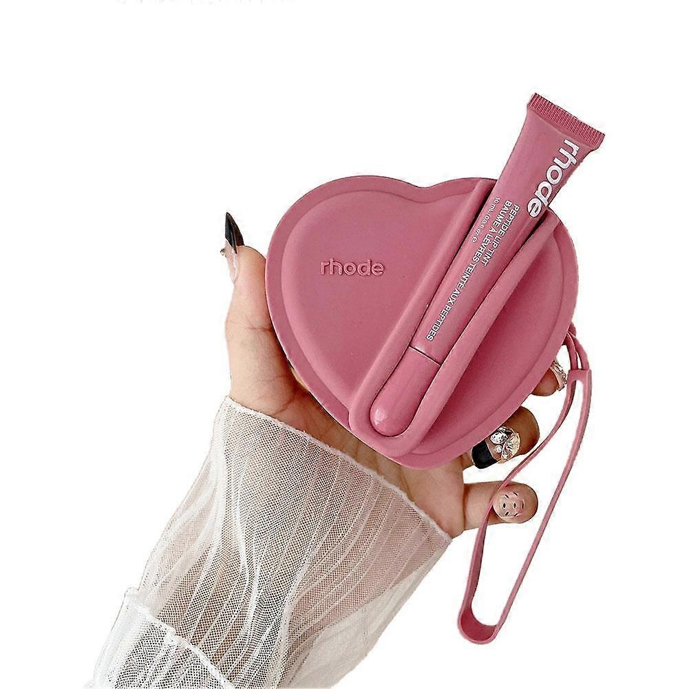 Heart-Shaped Silicone Lip Gloss Bag Multi-Compartment Organizer for Cosmetics and Small Items Portable Water-Resistant Pouch in Assorted Colors