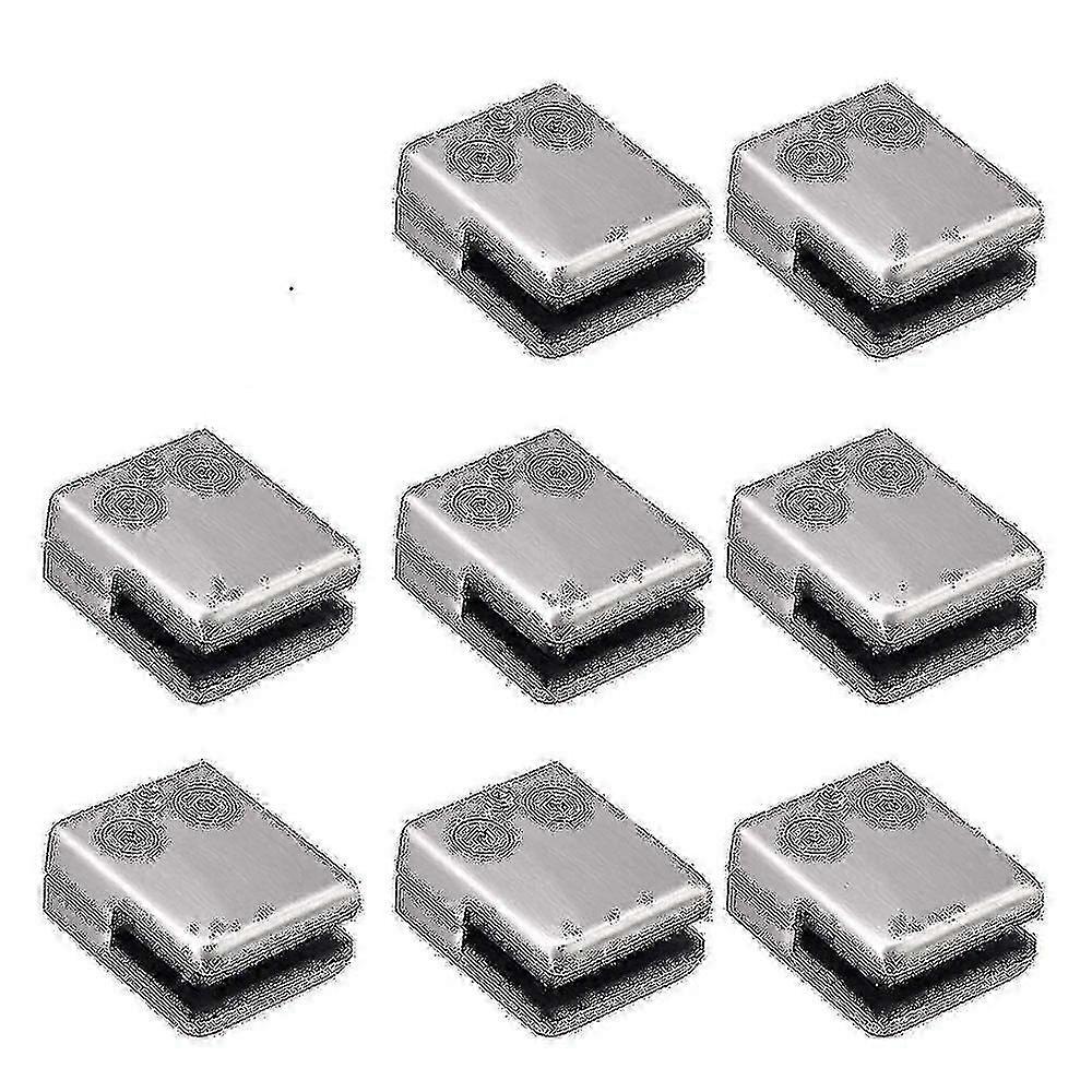 6-8mm Glass Panel Clamp Stainless Steel 8 Pack Square Bracket