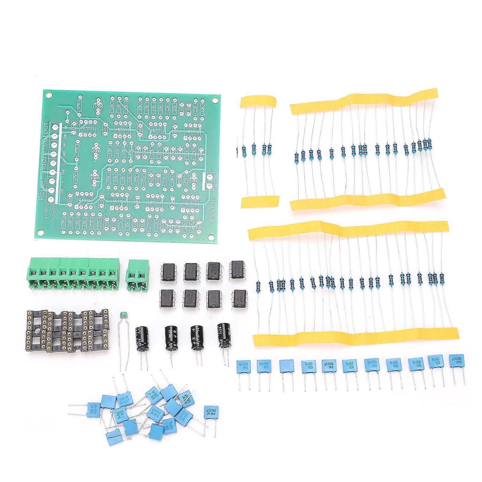 PreAmplifier Module DIY Kit 3-Channel Output NE5532 Op Amp Dual DC9-15V -24dB Oct