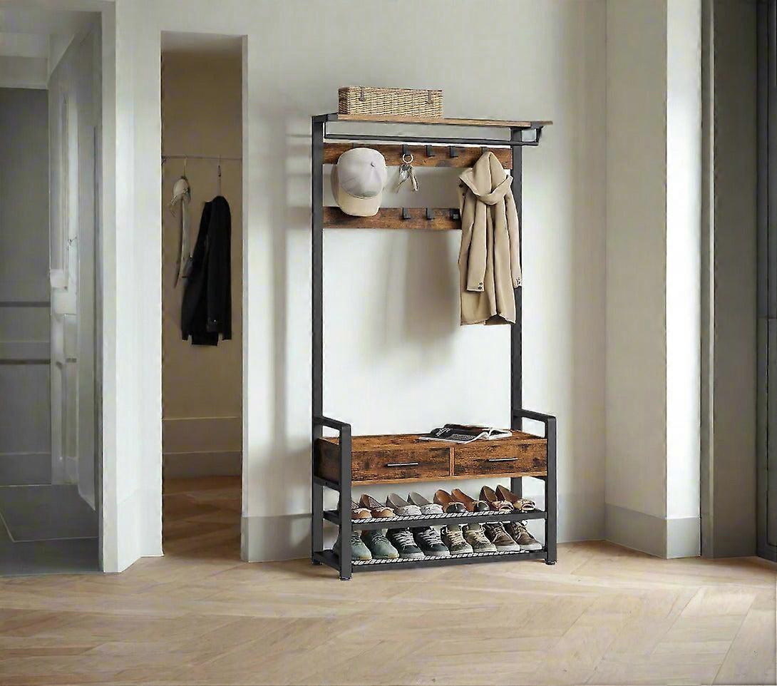 Entryway Hall Tree With Shoe Bench And Storage