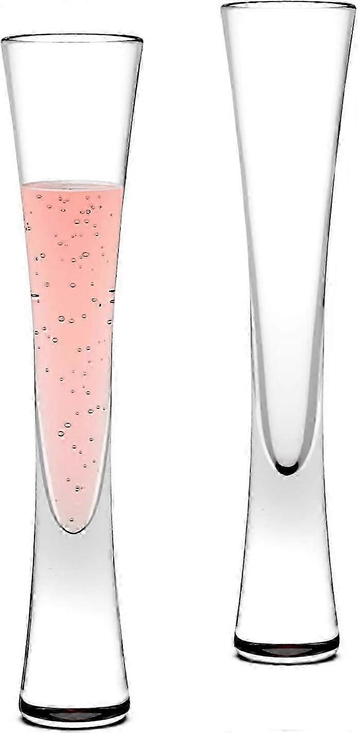 set of 2 handmade champagne flutes 150ml crystal elegant