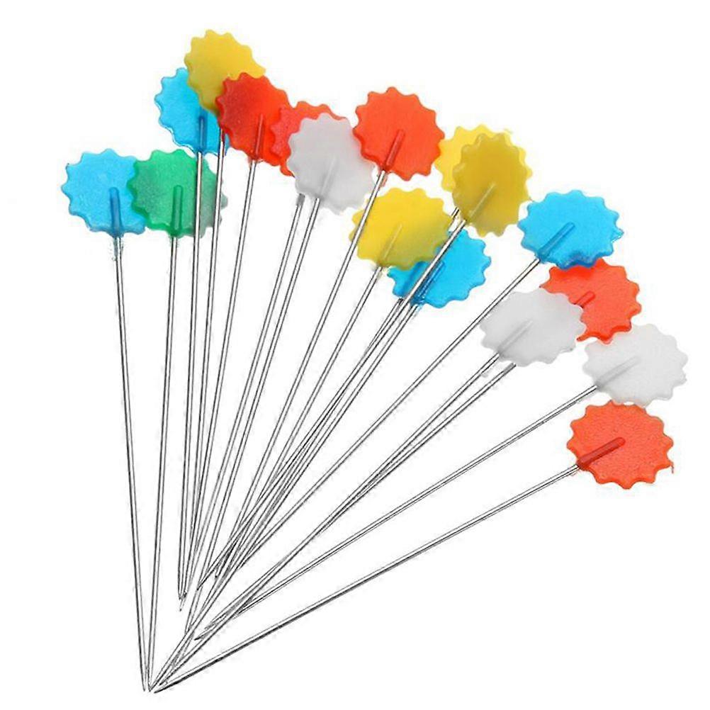 100pcs Plum Blossom Head Flower Plastic Head Push Patchwork for DIY Sewing Crafts (Random Color)