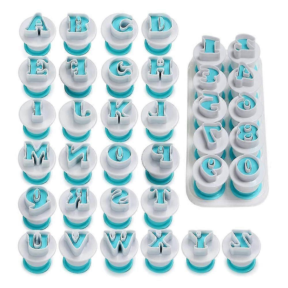 26pcs αλφάβητο γράμμα και αριθμοί fondant φόρμα κέικ, σφραγίδα μπισκότων