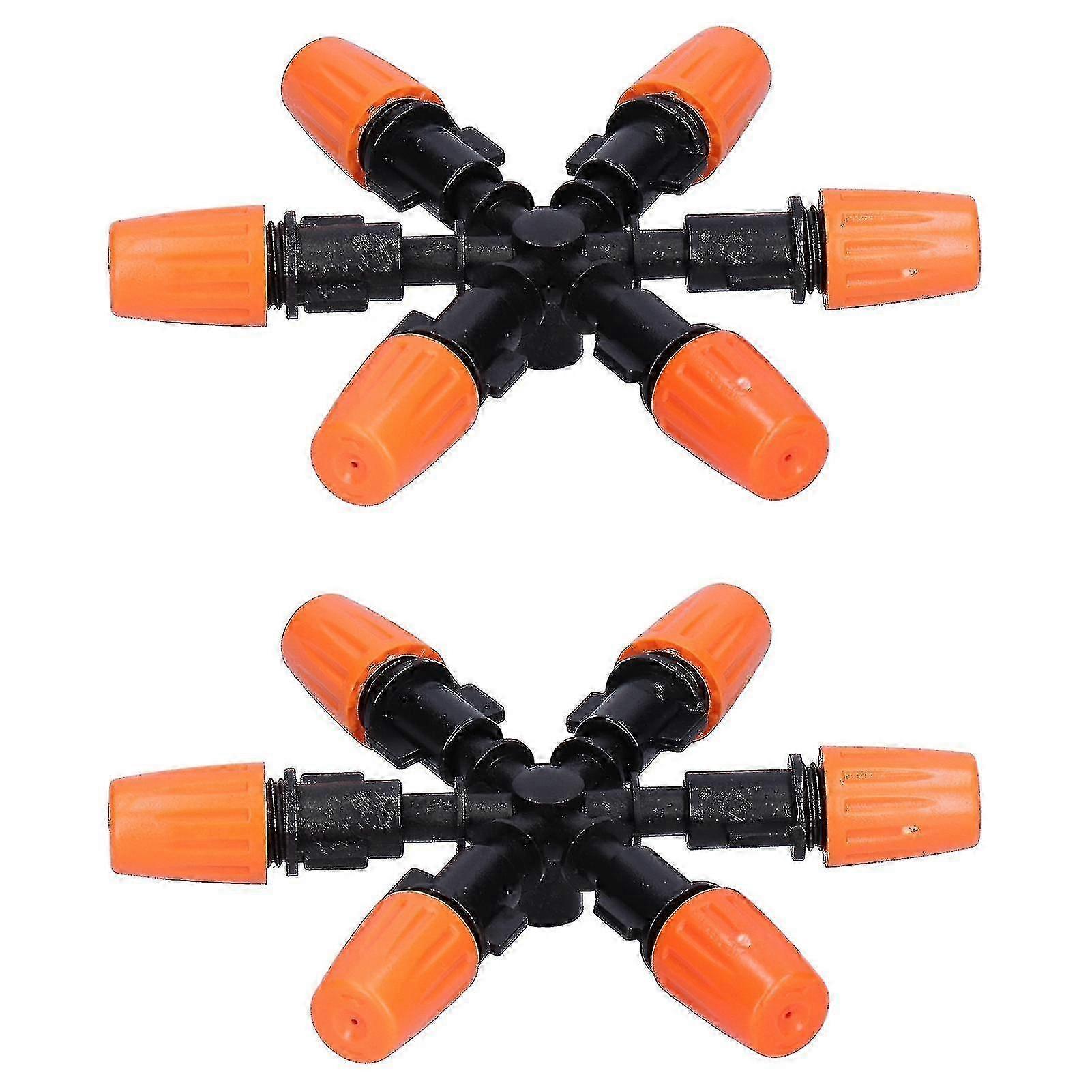 2 Set 6-Head Misting Spray Nozzle for Garden Irrigation with Atomizing Function 2025 (Best Seller)