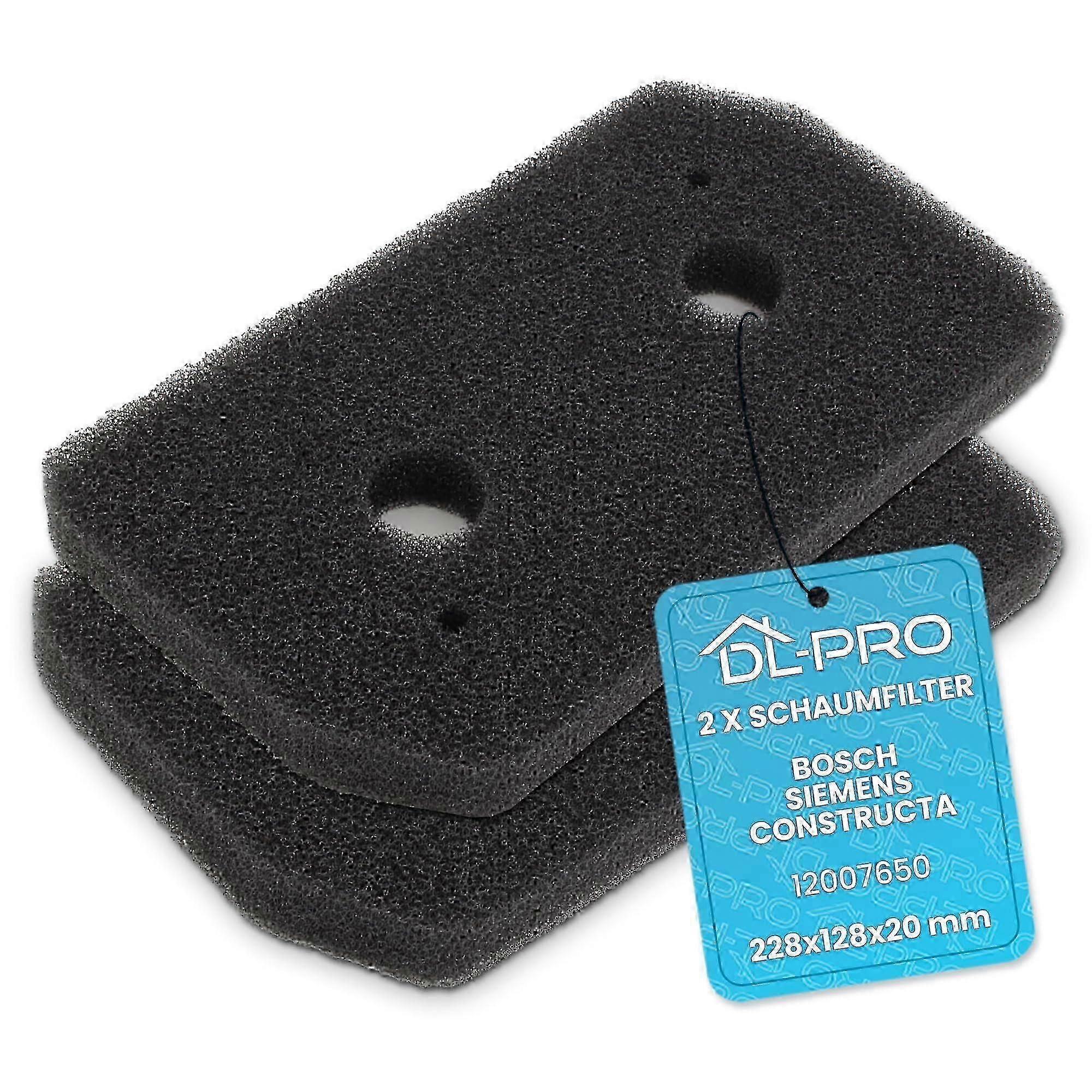 2 x Foam Filter 228 x 128 mm for Bosch Siemens 12007650 Base Filter for Dryers Edition 072
