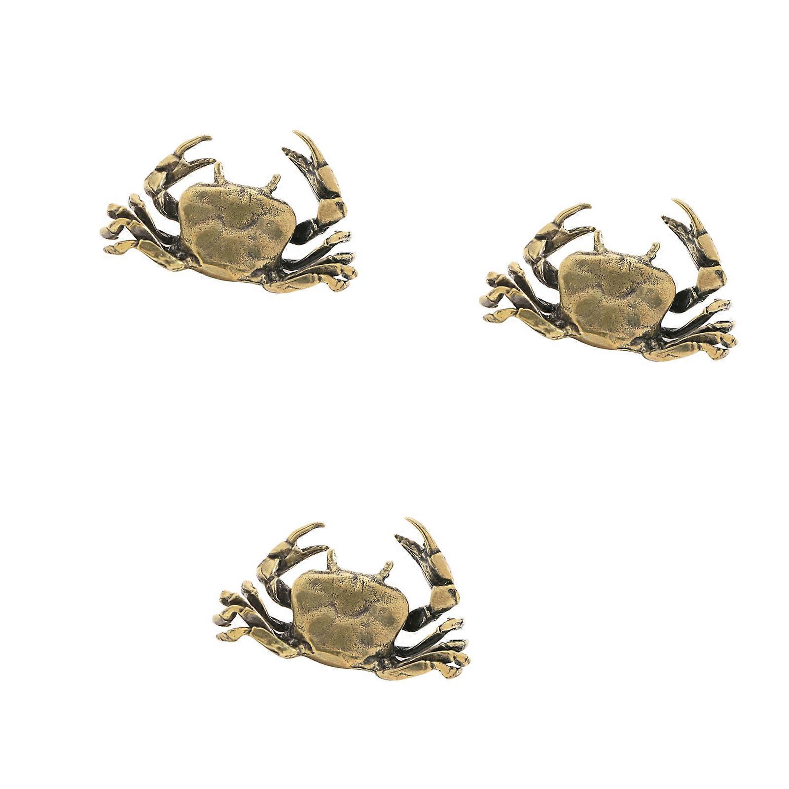 Antique Decorative Metal Crabs Miniature Statue Intricate Detailing Perfect For Shelf Display Or Study Table Ornament Multicolor