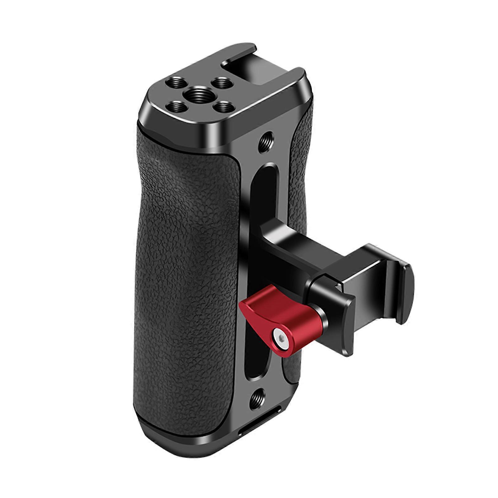 Camera Side Handle 1/4 3/8in Threaded Hole Ergonomic Design AntiSlip Grip Adjustable Height for Camera Cage Photography Multicolor