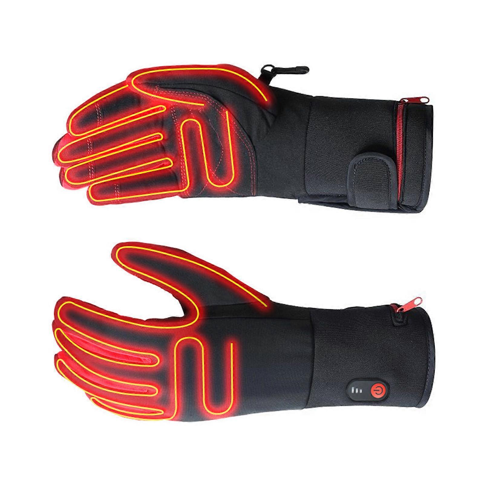 Winter Heated Gloves 3 Heating Temperature Adjustable Quick Charge Function Weather Resistant Nylon Warmth  XL