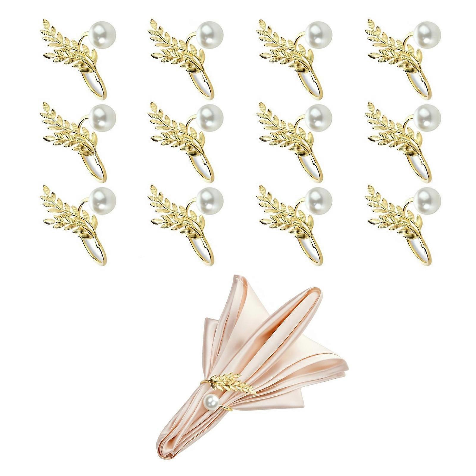 Rustproof Alloy Pearls Accent Napkin Holders Party Napkin Accessories For Festival Dinners Celebration And Daily Use Multicolor