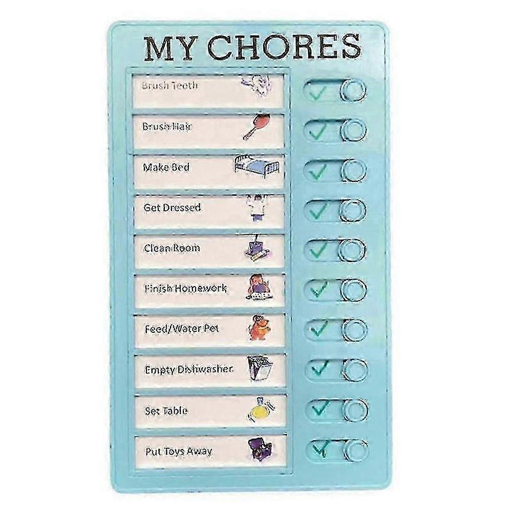 Plastic Kids Chore Chart with Detachable Message Board and Daily Checklist