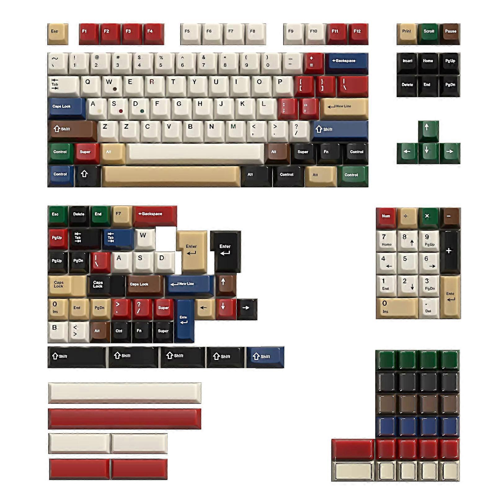 Soft Diffused Lighting PC Keycaps OEM Profile Design For Gaming And Office Typewriter Individualization Multicolor