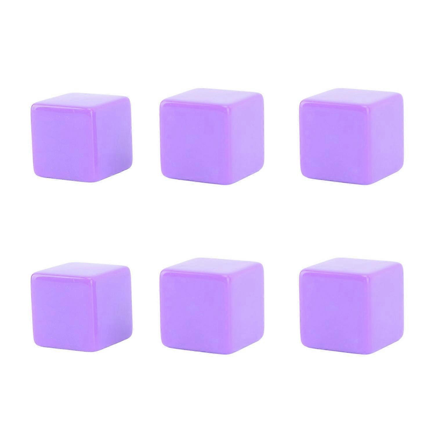 6PCS Blank Dice Cubes DIY Unfinished Dice Blocks Teaching Party Puzzle 6 Sided Dice Plastic Cubes Pu