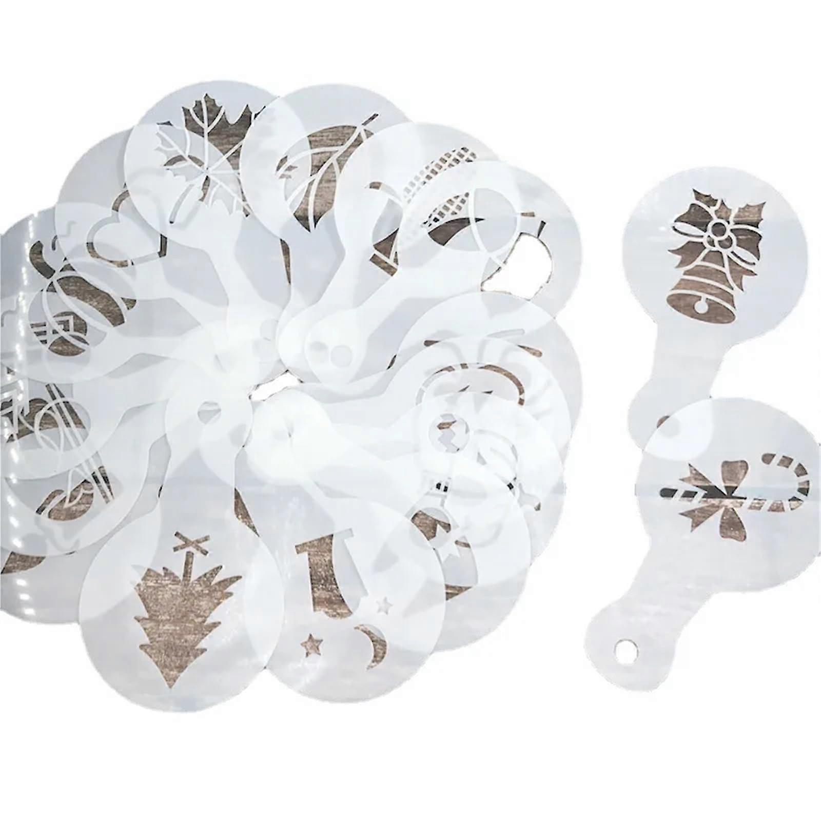 Coffee Stencils Set of 24 Reusable Template Molds for Latte Art Cake Decoration Halloween Christmas Thanksgiving Color 01