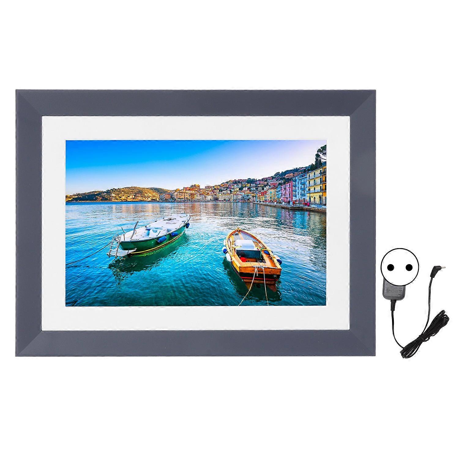 WiFi Digital Photo Frame Touch Screen Photo Frame Electronic Album APP to Send Pictures EU Plug 100‑