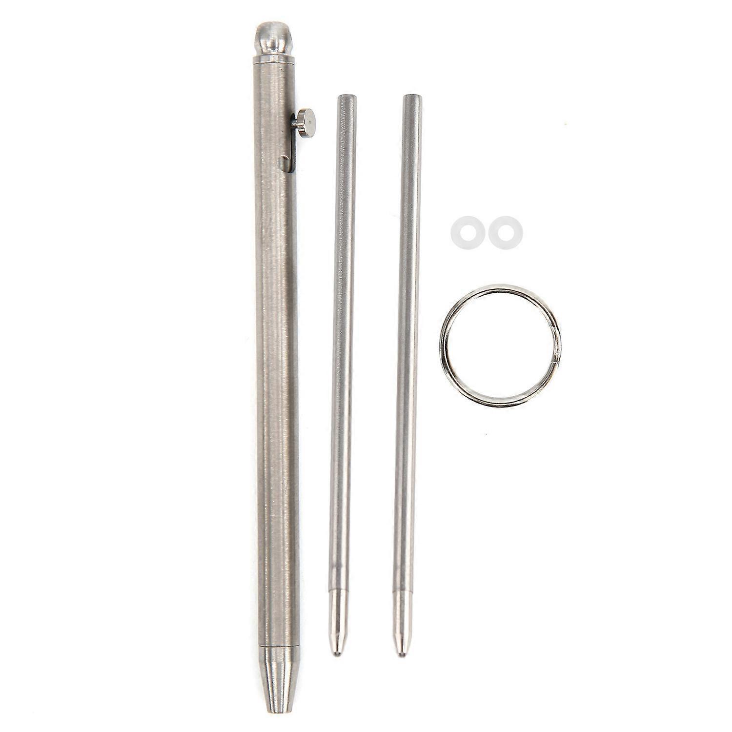 Mini Pen Pure Titanium EDC Portable Keychain Pen Sign Ballpoint Writing InstrumentSilver