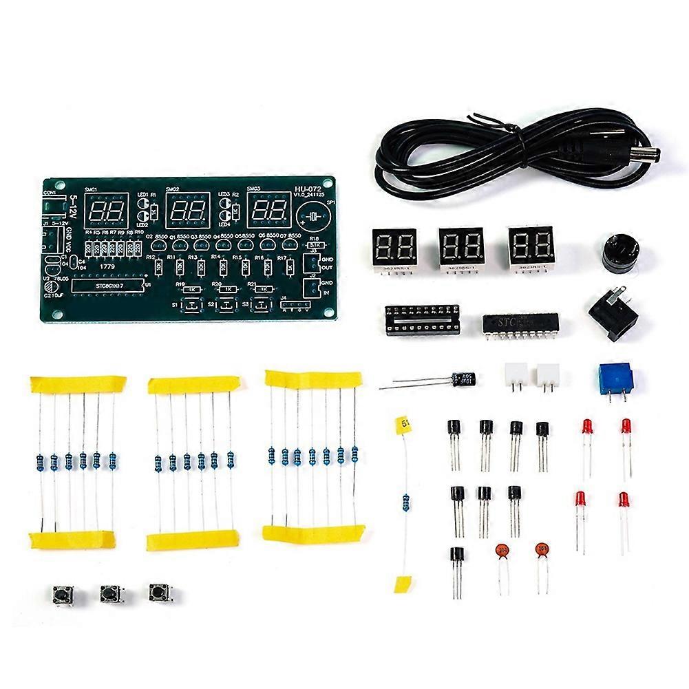 Electronic Clock DIY Kits Digital Tube LED Display Suite Electronic Module Parts and Components DC 5V-12V