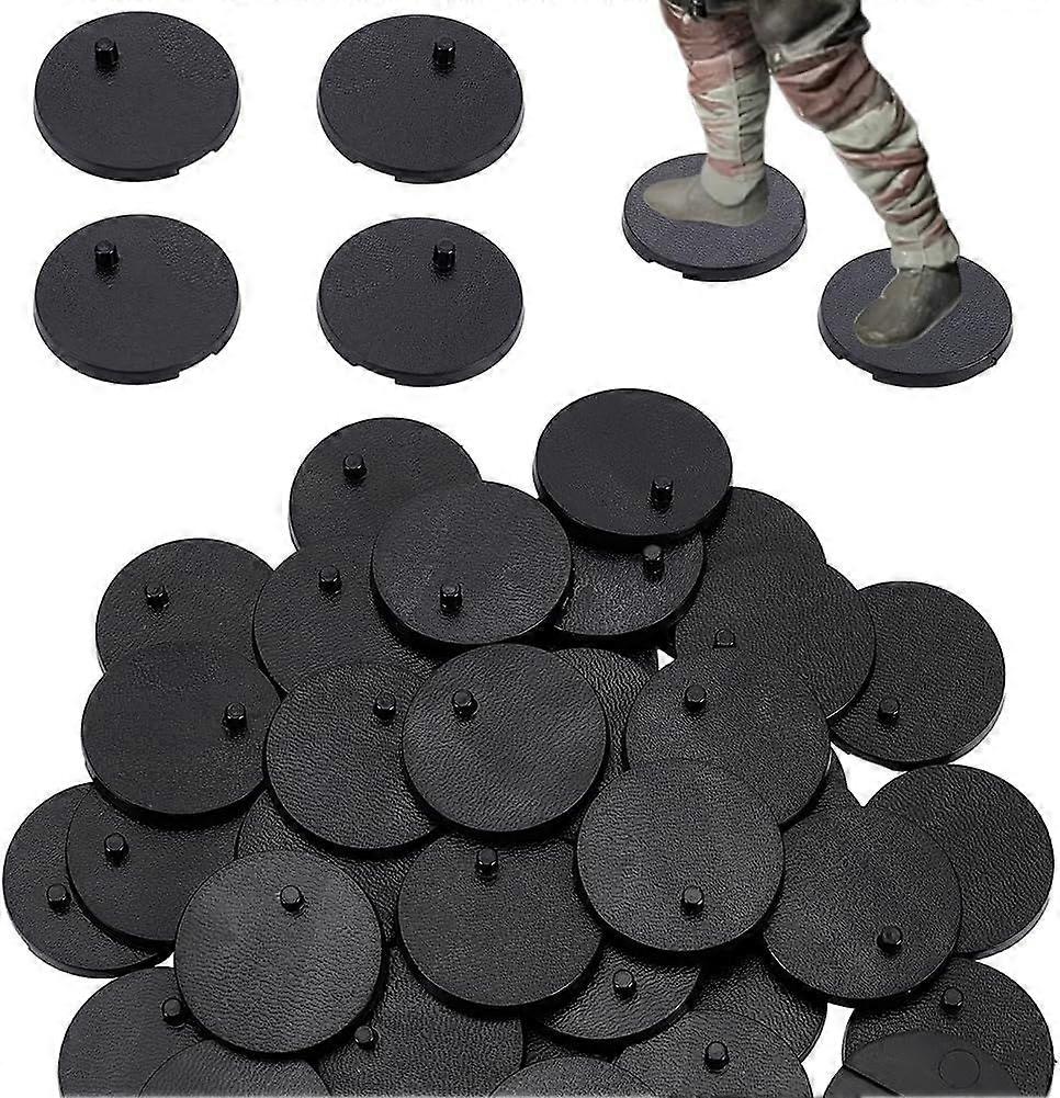 50 Pcs Plastic Black Stand Bases 1.2inch Model Display Support Stand with Pegs Action Figure Stands Bases Round Plastic Model Bases Figure Display Sta