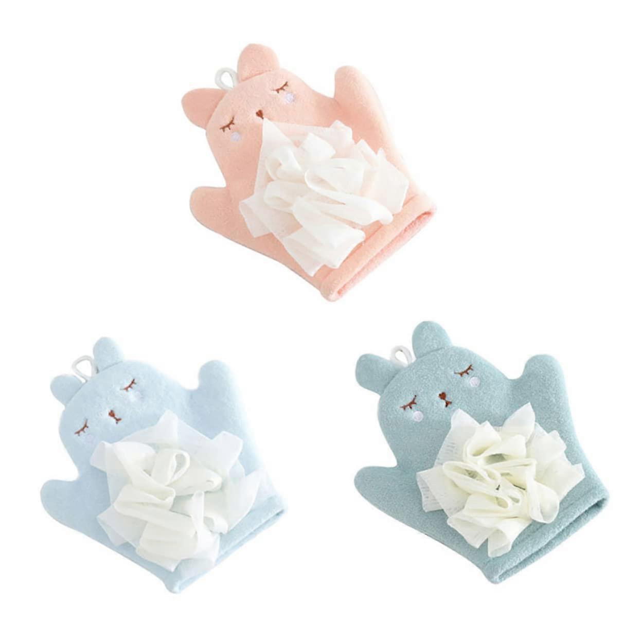 Bath Mitts Soft Exfoliating Gloves For Newborns, 3 Pcs Set, Lightweight For Delicate Skin, Assorted Colors