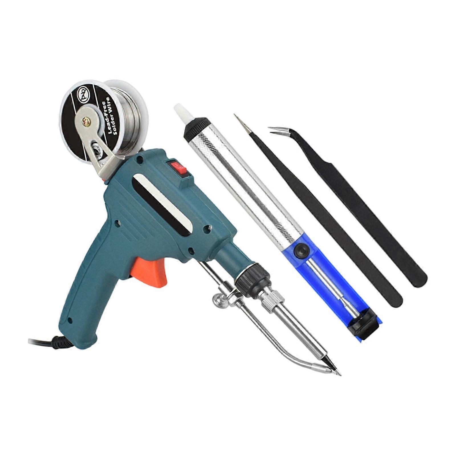 Electric Welder Scientific Solder Iron Feeding Mechanism Shockproof ABS Housing User Friendly For Circuit Board Projects  Green