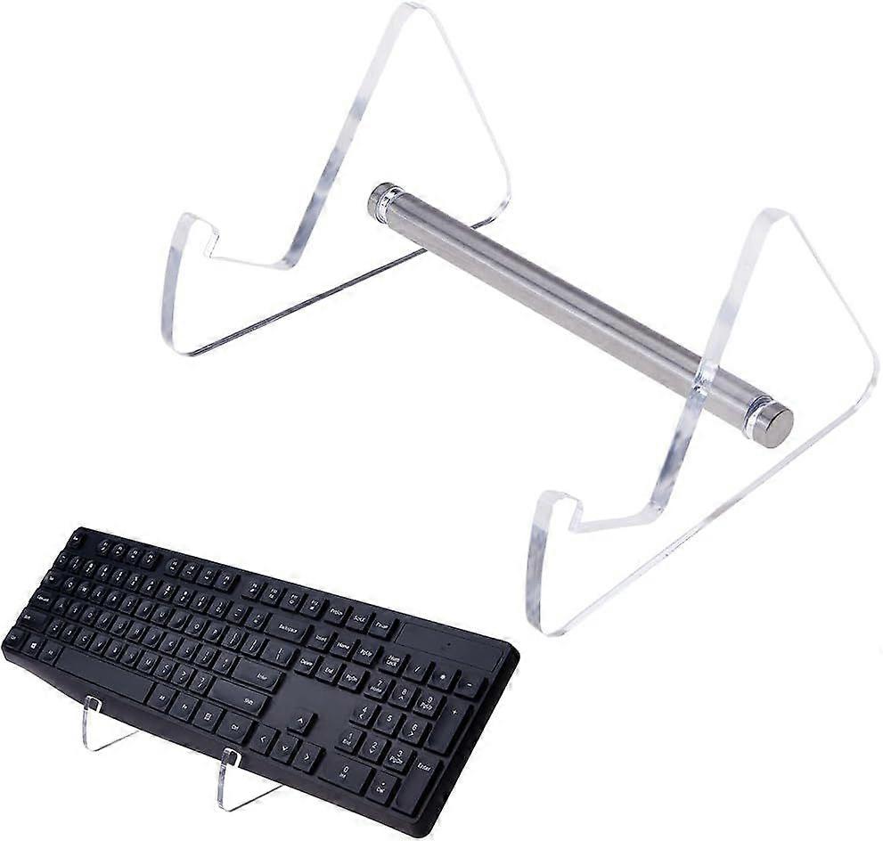1-Tier Acrylic Keyboard Display Stands Clear Mechanical Keyboard Holder 16.4x13.4x8.5cm Keyboards Storage Stand for Computer Tablet Holds up to 1 Keyb