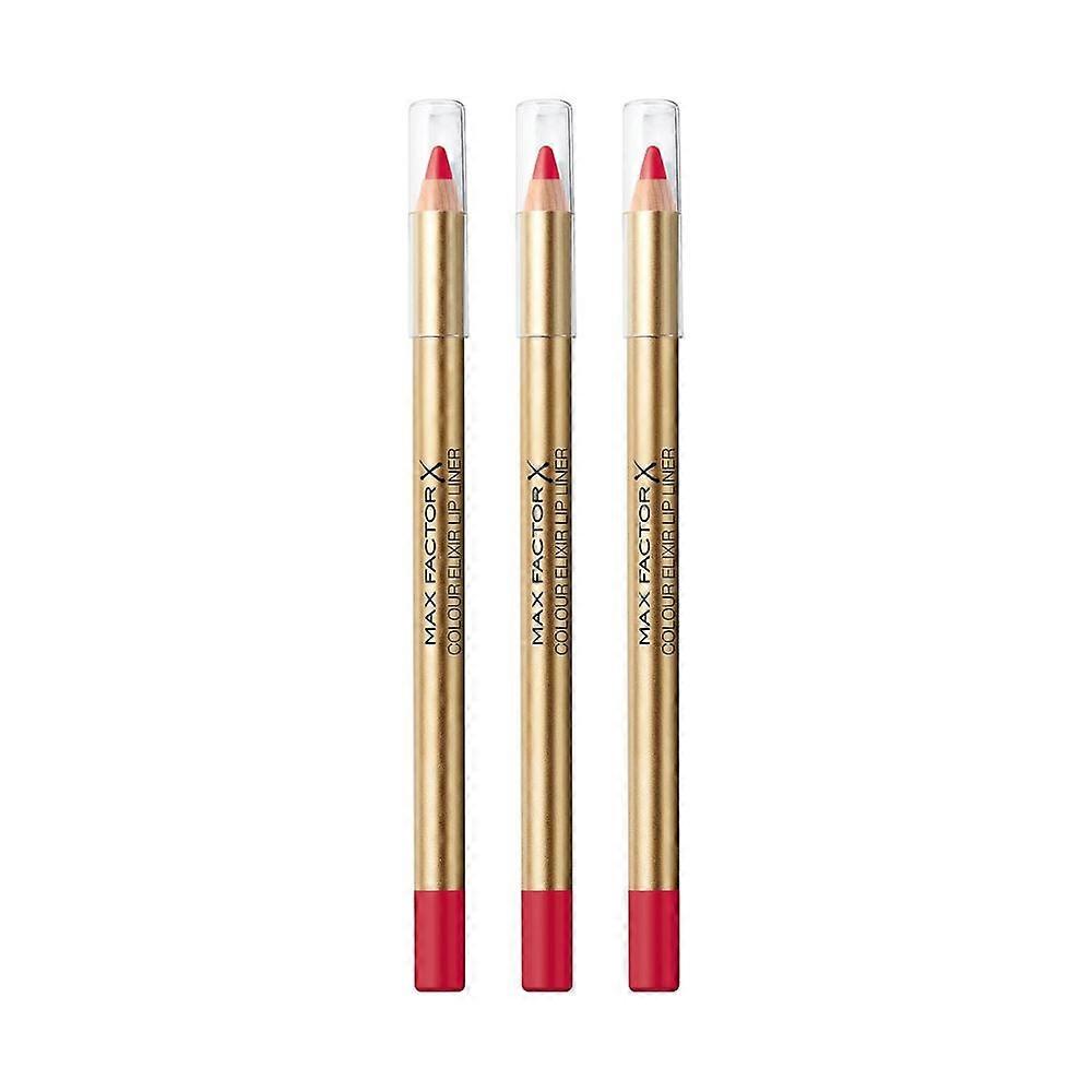 3 x Max Factor Colour Elixir Lip Liner - 065 Red Plum