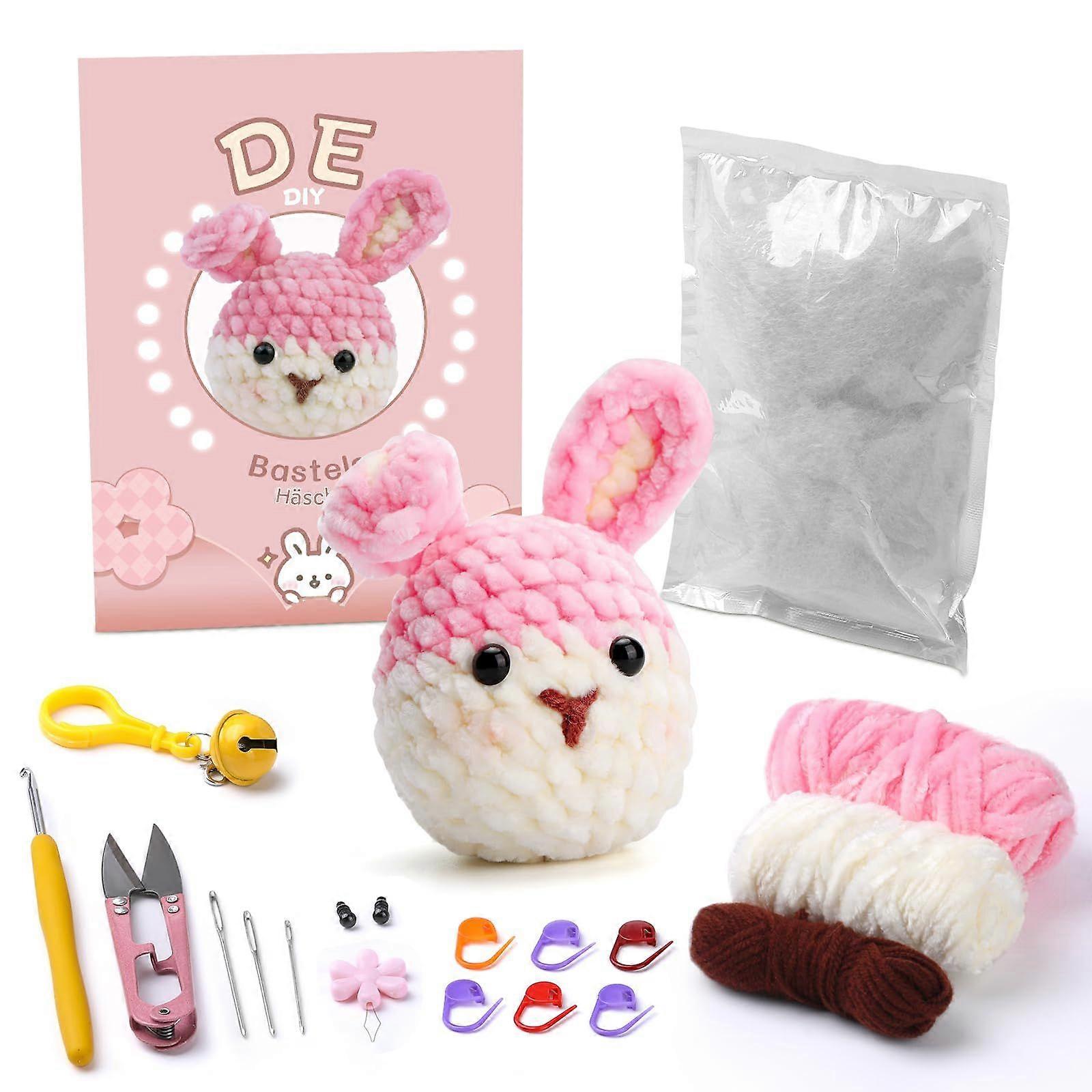 Beginner Crochet Kit with Chenille Yarn - Crochet Kit for Beginners and Adults - Includes Instructions and Video Guides