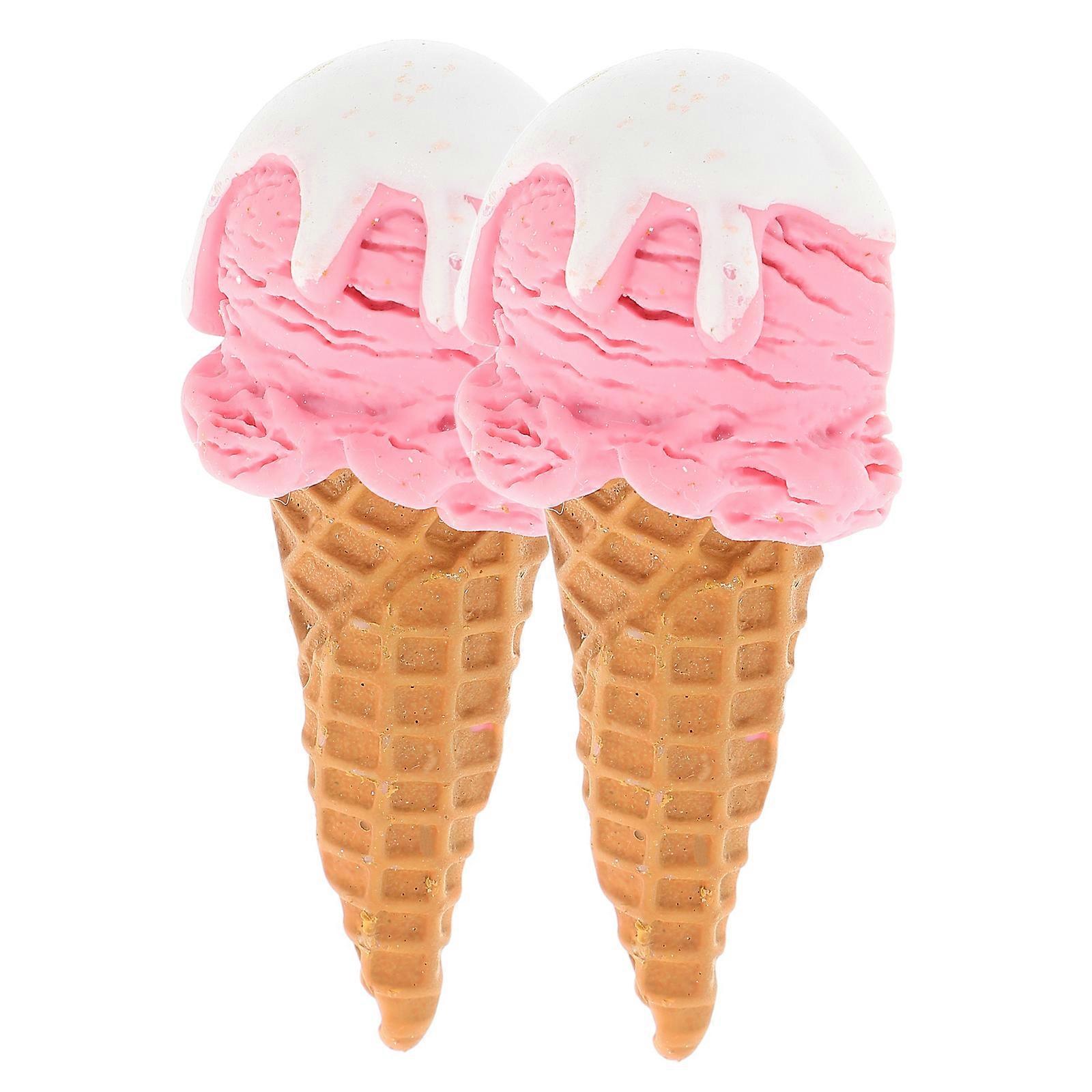 Ice Cream Model for Decoration with 2Pcs Lifelike Artificial Props