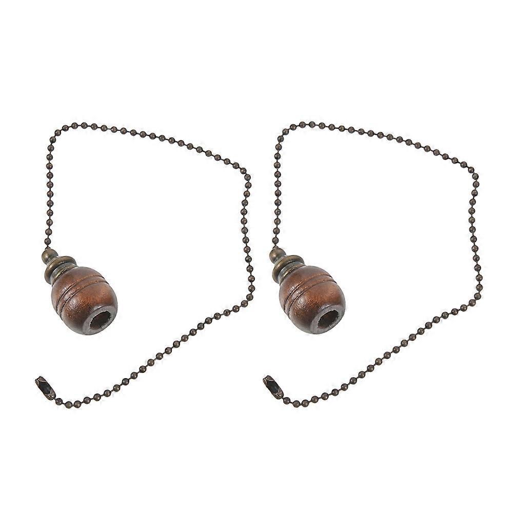 Light Pull Chain Wooden Pendant for Ceiling Fan Use 2Pcs