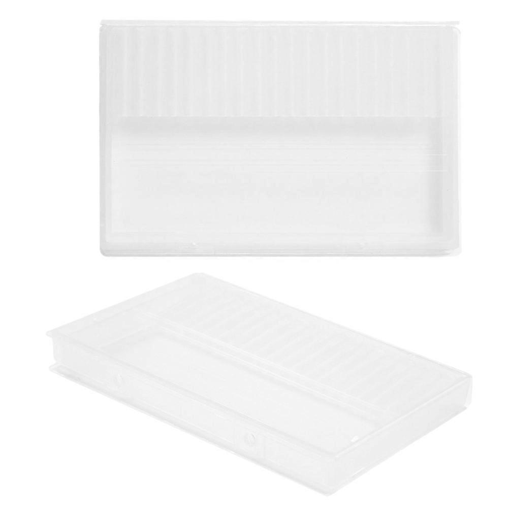 Drill Bit Organizer for Manicure Storage with Transparent Cover 2Pcs