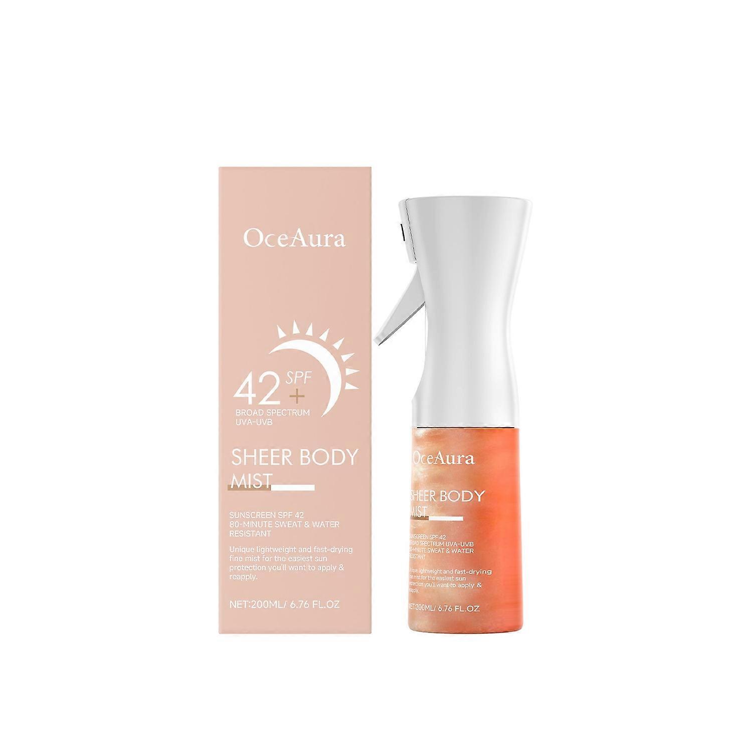 1-6PCS OCEAURA 200ml Sunscreen Spray SPF50+ Broad Spectrum Moisturizing Water Resistant with Rotary 
