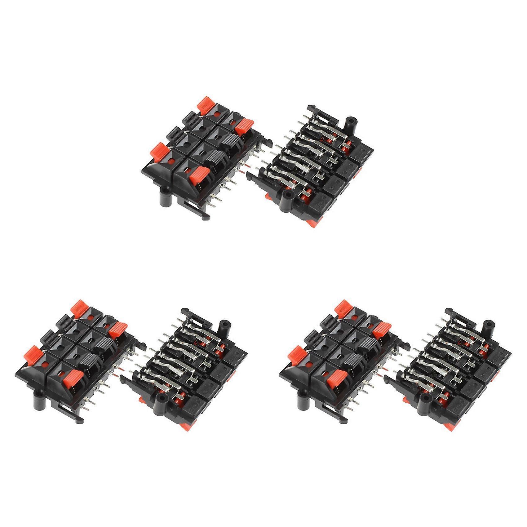 6Pcs 64X40X20mm 8 Positions Push In Jack Spring Load Speaker Terminals