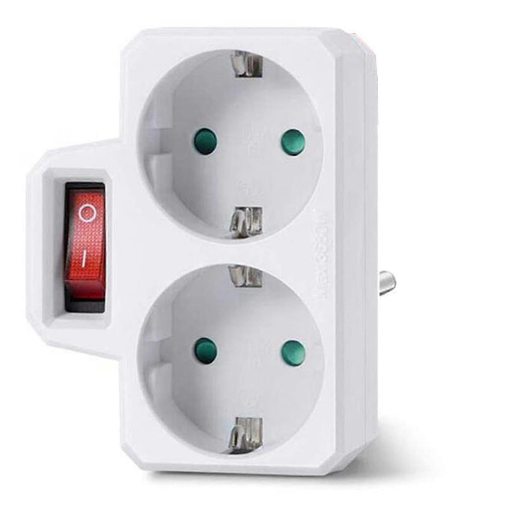 Socket Adapter, Double Plug for Socket, Double Socket with Switch 3800W for Office, Home or Travel, EU Plug (4 Pack)
