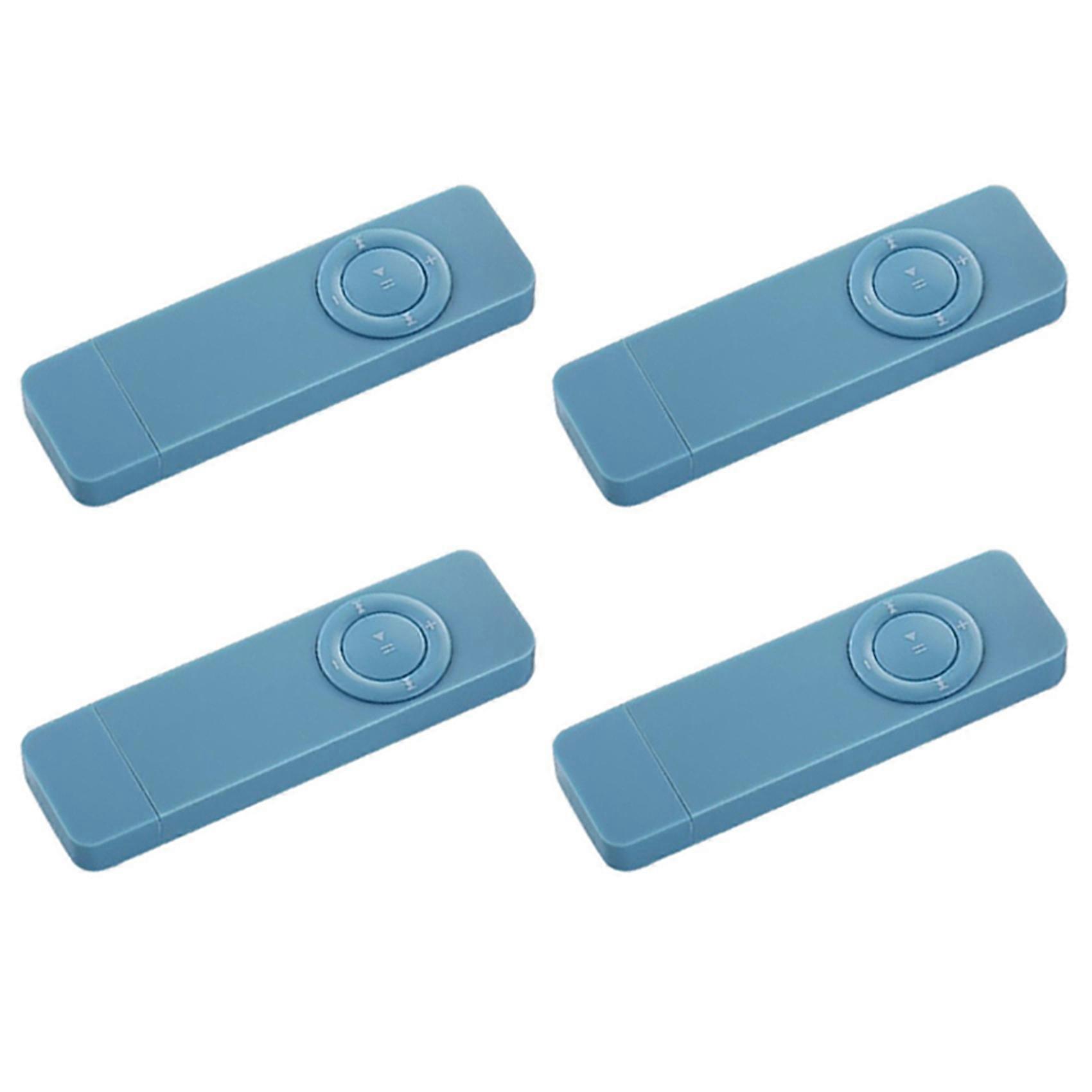 4X Portable USB Sport U Disk Mini Mp3 Music Player Support 32GBTF Card(Blue)