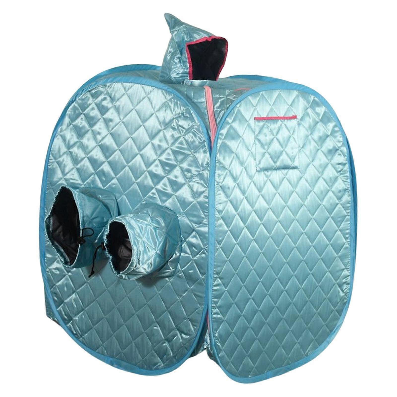 Portable Sauna Tent for Single Person with Full Body Steam Coverage, Hooded Design, Blue