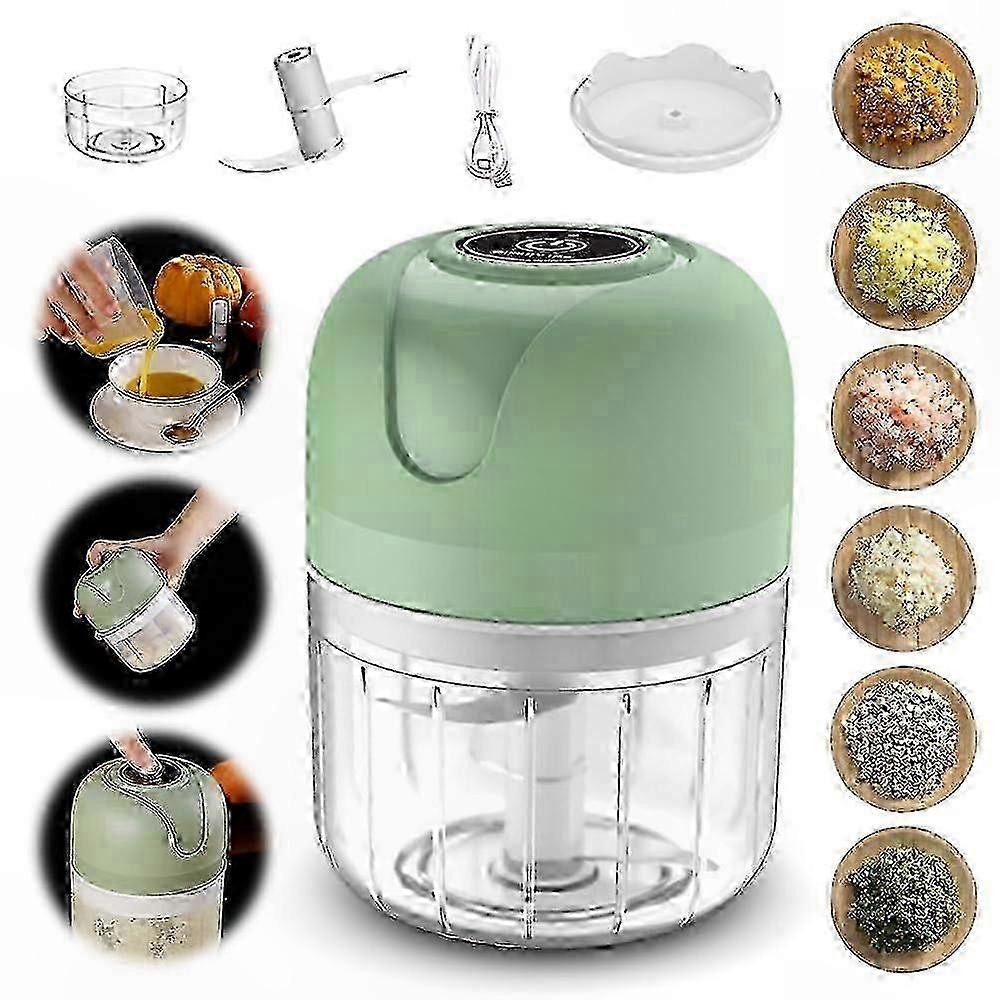 Electric Garlic Chopper, 250ml Vegetable Grinder with USB Rechargeable Function